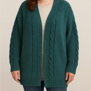 Cable Knit Cardigan, M